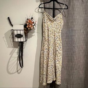 All in Favor Yellow Floral Midi Dress